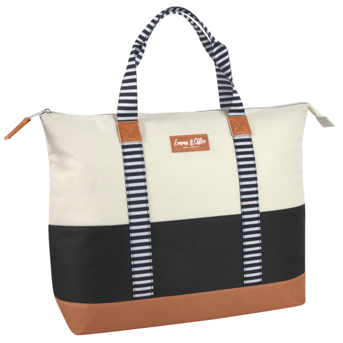 Color Block Cooler Lunch Tote - Stripe Design