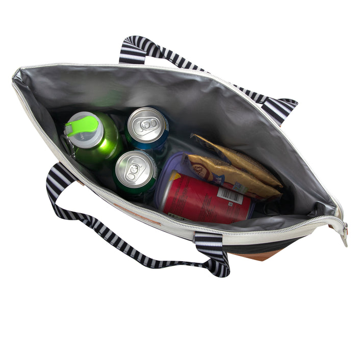 Color Block Cooler Lunch Tote - Stripe Design