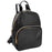 Mini 10 Inch Black Vinyl Backpack With Front Dome Zipper Pocket - BagsInBulk.com
