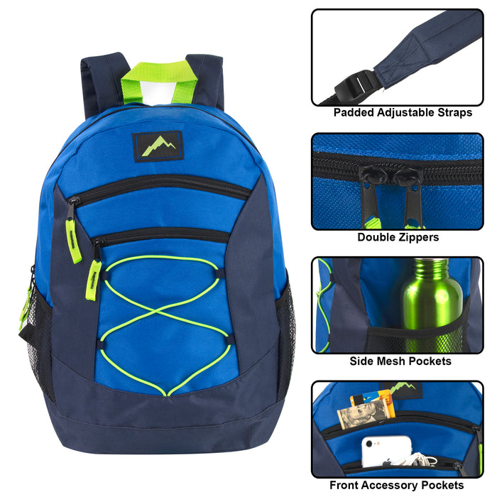 18 Inch Urban Sport Bungee Backpacks - 5 Colors