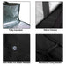 Black Trailmaker insulated pizza carrier, showing its silver interior, Velcro closure, vent hole, and reinforced handle.