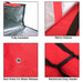 Red Trailmaker insulated pizza carrier with silver lining, Velcro closure, vent holes, and reinforced black carry handle.