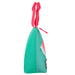 Fridge Pak Insulated Lunch Tote in teal 600D polyester with watermelon print, red zipper, and carry handles.