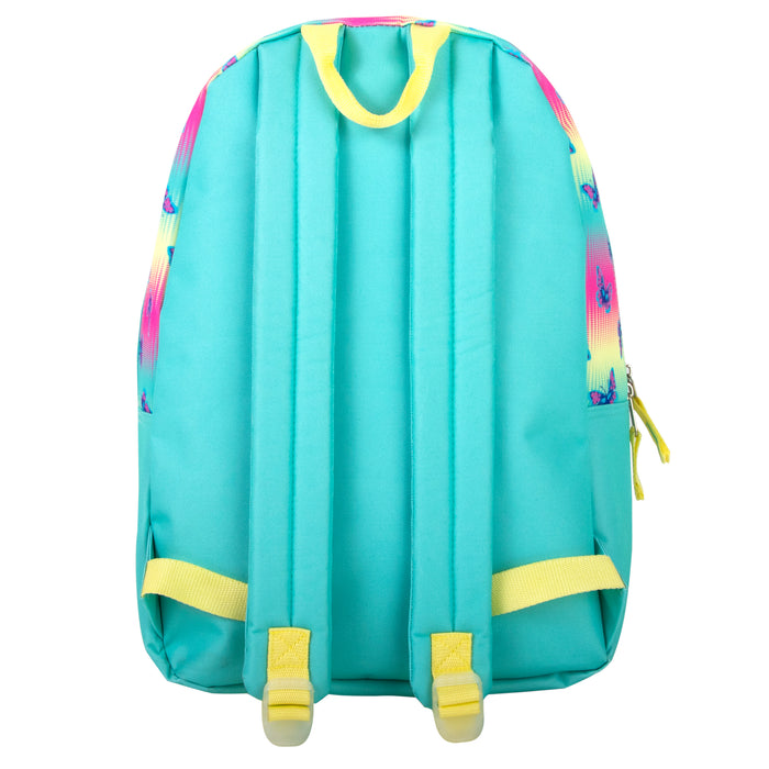 17 Inch Butterfly Printed Backpack With 8 Piece School Supply Kit