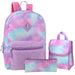 3 In 1 17 Inch Purple Cloud Themed Backpack With Lunch Bag & Pencil Case - BagsInBulk.com
