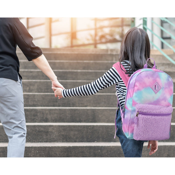 3-in-1 Purple Cloud Themed 17-Inch Backpack Set with Lunch Bag & Pencil Case - BagsInBulk.com