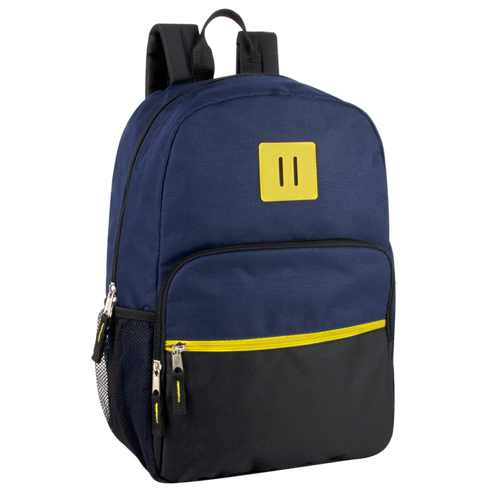 17-Inch Colorblock Backpack - 3 Colors