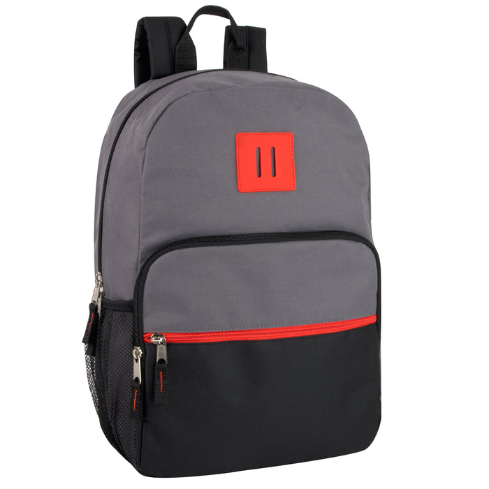 17-Inch Colorblock Backpack - 3 Colors