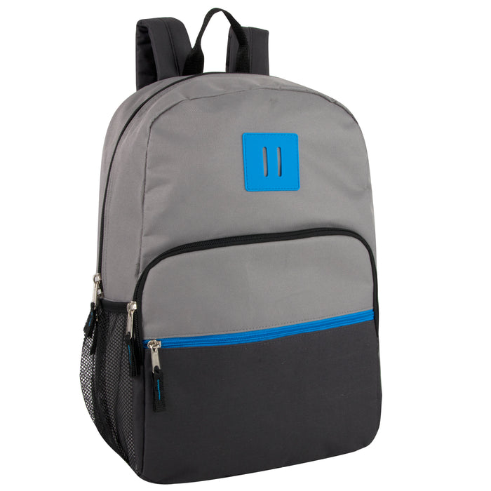 17-Inch Colorblock Backpack - 3 Colors