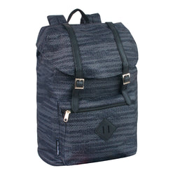 17-inch Printed Double Buckle Backpack - Navy - BagsInBulk.com