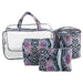 Clear Cosmetic Traveling Case With 3 Cosmetic Bags & Pouch - BagsInBulk.com