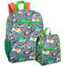 16 Inch 2 In 1 Backpack With Match Lunch Bag - Dinosaur Print - BagsInBulk.com