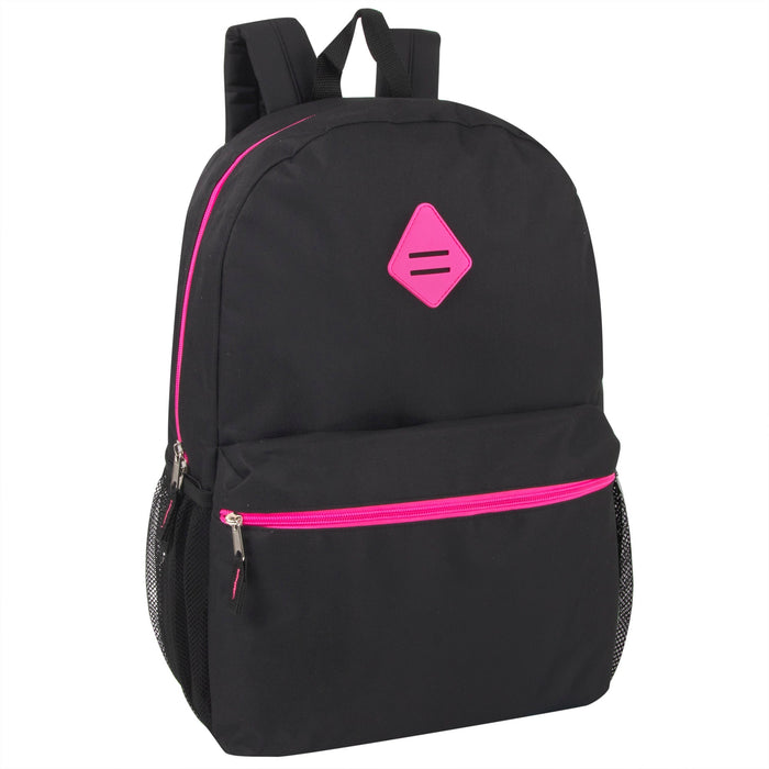 Wholesale 19-inch Lash Tab Backpack w Side Mesh Pockets - Girls 4-Colors - BagsInBulk.com