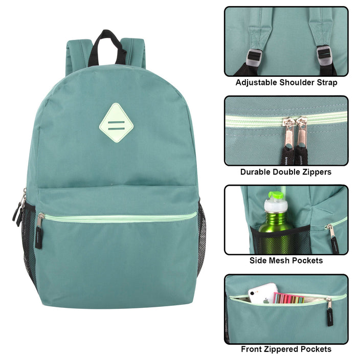 Wholesale 19-inch Lash Tab Backpack w Side Mesh Pockets - Girls 4-Colors - BagsInBulk.com