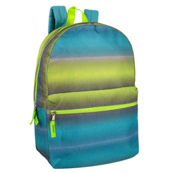 17-Inch Printed Backpack - Blue - BagsInBulk.com