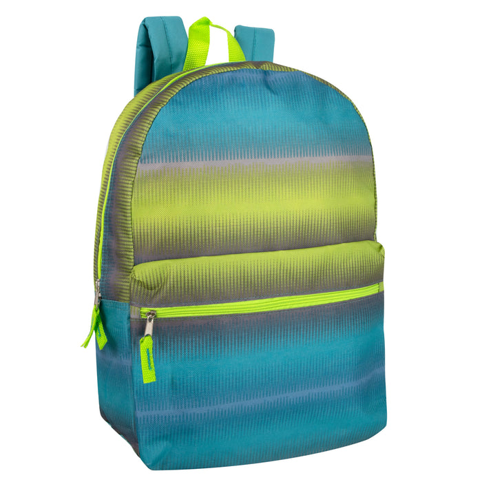 17-Inch Printed Backpack - Blue - BagsInBulk.com