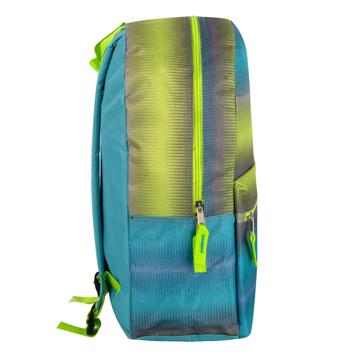 17-Inch Printed Backpack - Blue - BagsInBulk.com