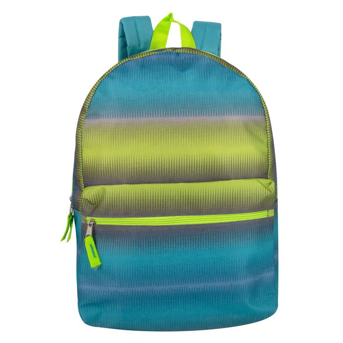 17-Inch Printed Backpack - Blue - BagsInBulk.com