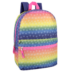 17-Inch Printed Backpack - Hearts - BagsInBulk.com