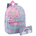 17-Inch Printed Rainbow Backpack With Matching Pencil Case - BagsInBulk.com