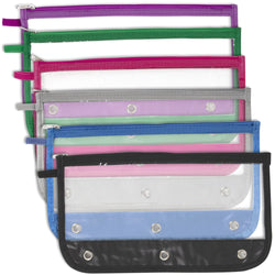 3 Ring Binder Dome Pencil Case - 6 Color Assortment - 