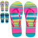 Women's Striped Flip Flops - Assorted Colors - 