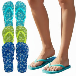 Women's Printed Flip Flops - Floral Print - BagsInBulk.com