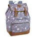 17 Inch Daisy Printed Backpack Vynl Bottom Backpack- 2 Prints