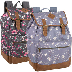 17 Inch Daisy Printed Backpack Vynl Bottom Backpack- 2 Prints