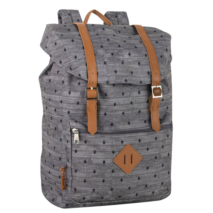 17 Inch Printed Double Buckle Backpack - 2 Prints