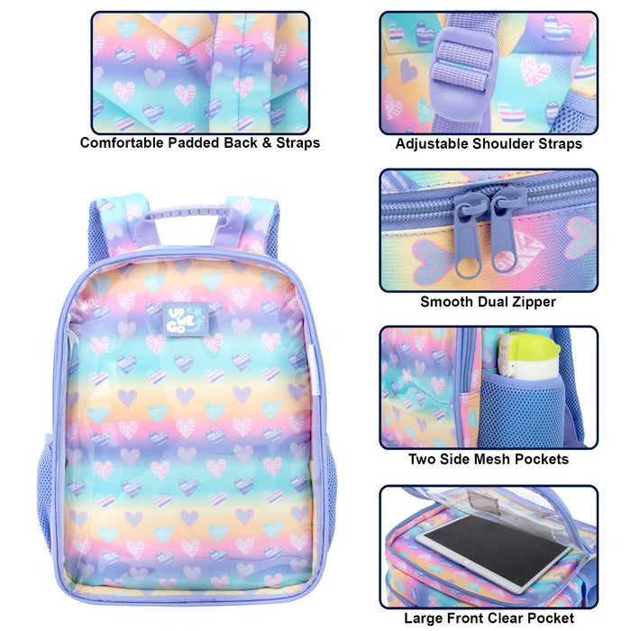 Toddler Printed Backpack w Large Front Clear Pocket - BagsInBulk.com