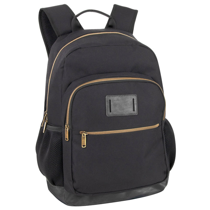 18.5-inch Multi Pocket Backpack w Vynl Bottom  - 3 Colors - BagsInBulk.com