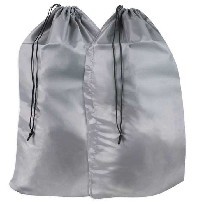 Wholesale Drawstring Laundry Bag 2-Pack - Grey - BagsInBulk.com
