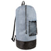 Wholesale Laundry Bag Backpack with Front Mesh Pocket - Grey - BagsInBulk.com