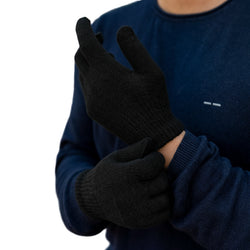 Adult Winter Knit Gloves - Black - BagsInBulk.com