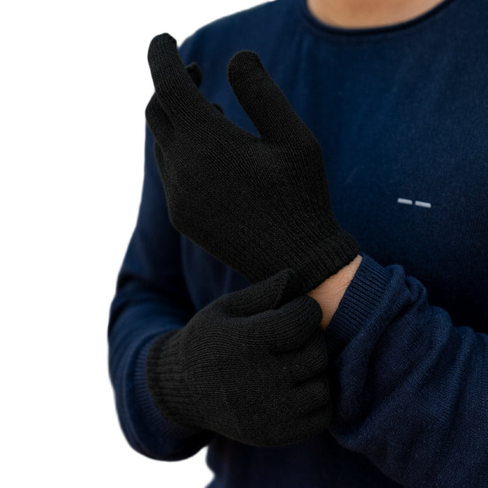 Adult Winter Knit Gloves - Black - BagsInBulk.com