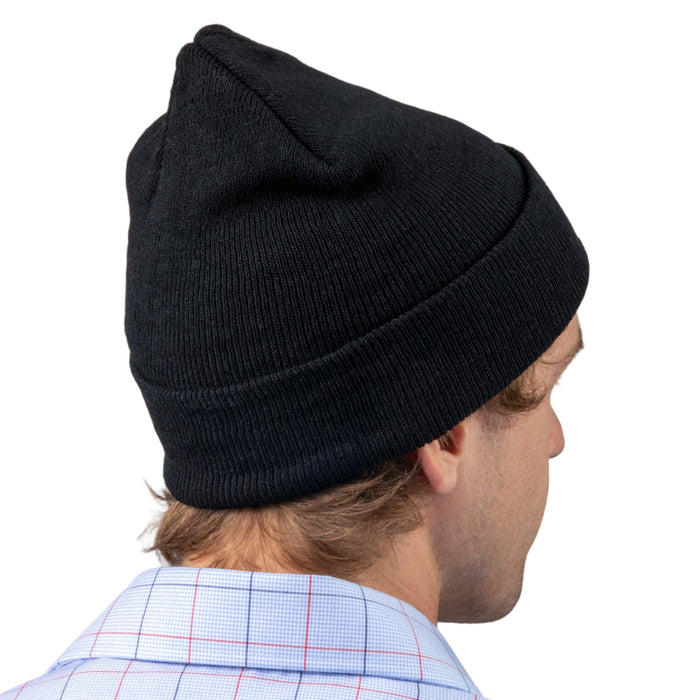 Adult Winter Knit Hat Beanie – Black Only - BagsInBulk.com
