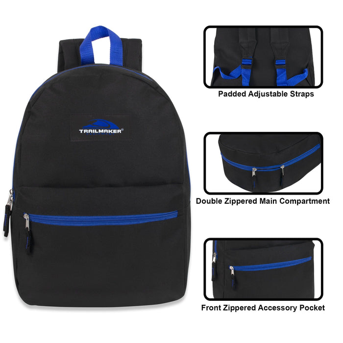 Wholesale Trailmaker 17 Inch Backpack - 5 Pop Colors - 