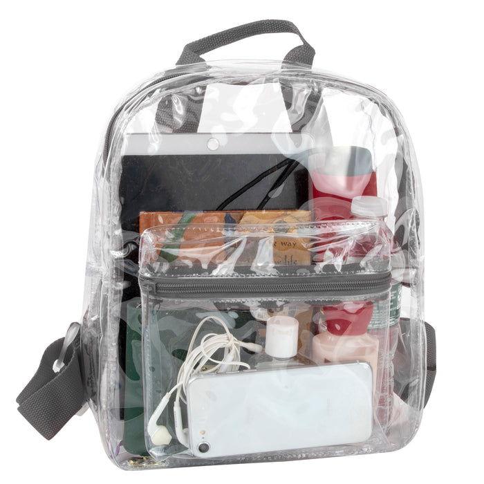 12-inch Clear Mini Backpack - Grey