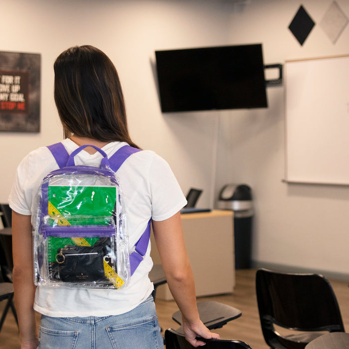 Trailmaker Mini Backpack Clear - Purple - BagsInBulk.com