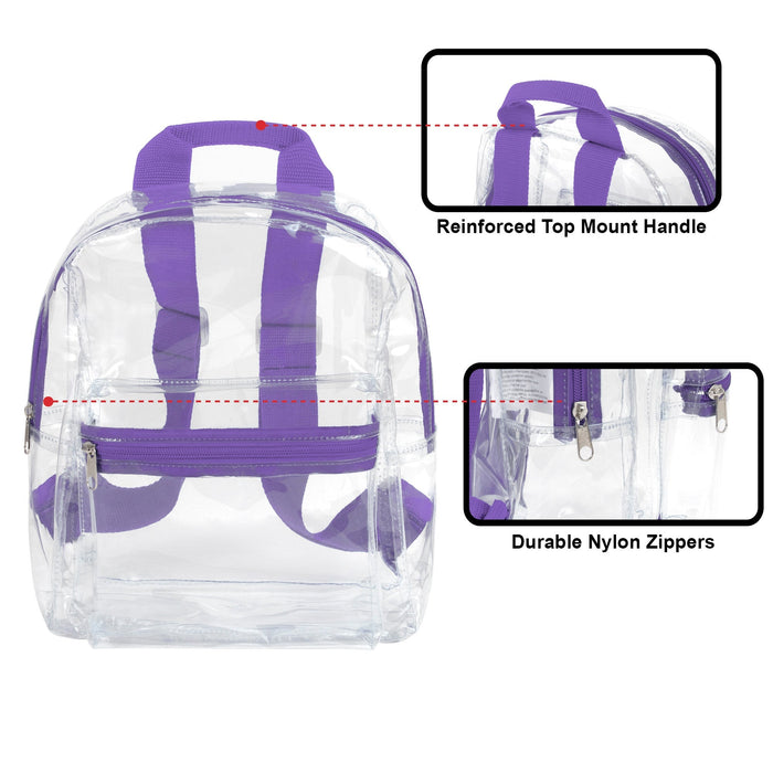 Trailmaker Mini Backpack Clear - Purple - BagsInBulk.com