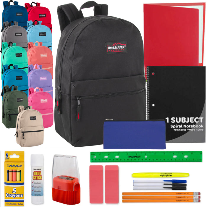 17-Inch Trailmaker Classic Backpack with 20-Piece School Supply Kit - 12 Colors 17-Inch Trailmaker Classic Backpack with 20-Piece School Supply Kit - 12 Colors
