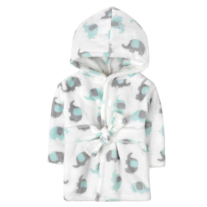 Elephant Print Toddler Robe - White - BagsInBulk.com