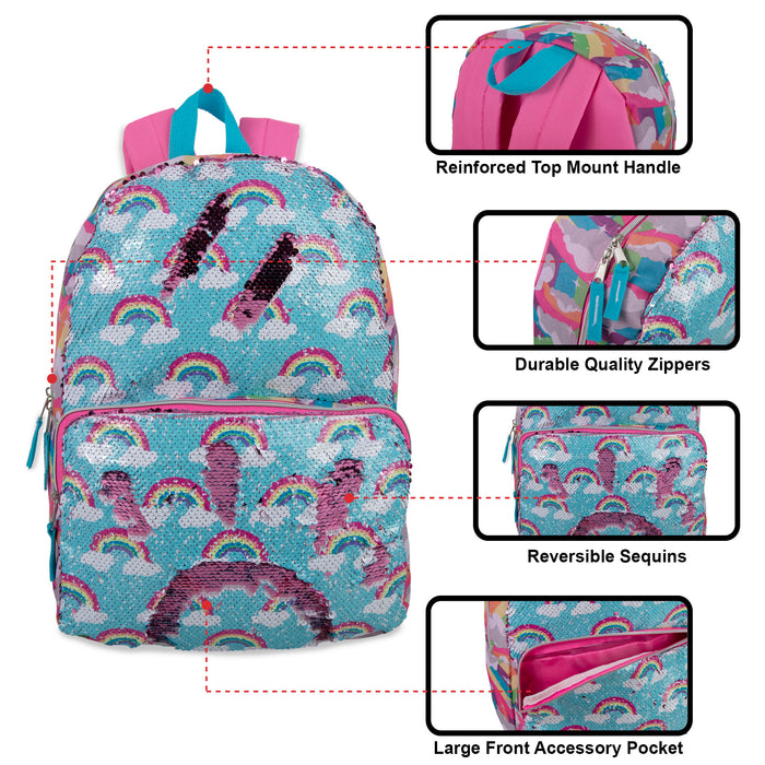17-inch Rainbow Sequin Backpack