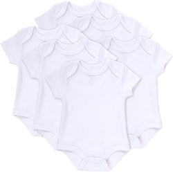 Baby's Bodysuit White - 6 Pack - BagsInBulk.com