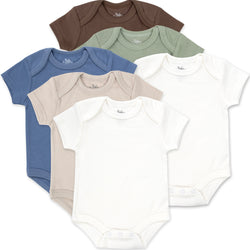 Baby Bodysuit 6-Pack - Boys Colors - BagsInBulk.com