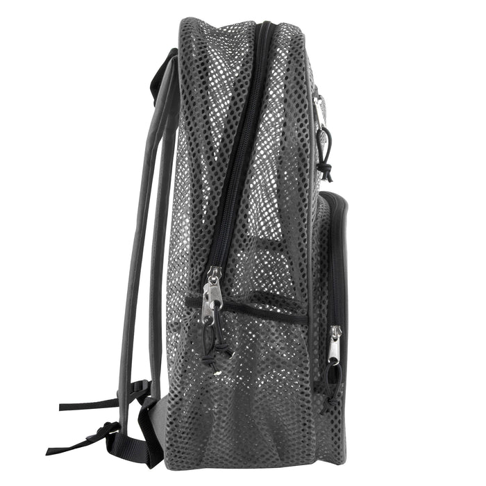 Wholesale Trailmaker 18 Inch Deluxe Mesh Backpacks - Grey - BagsInBulk.com