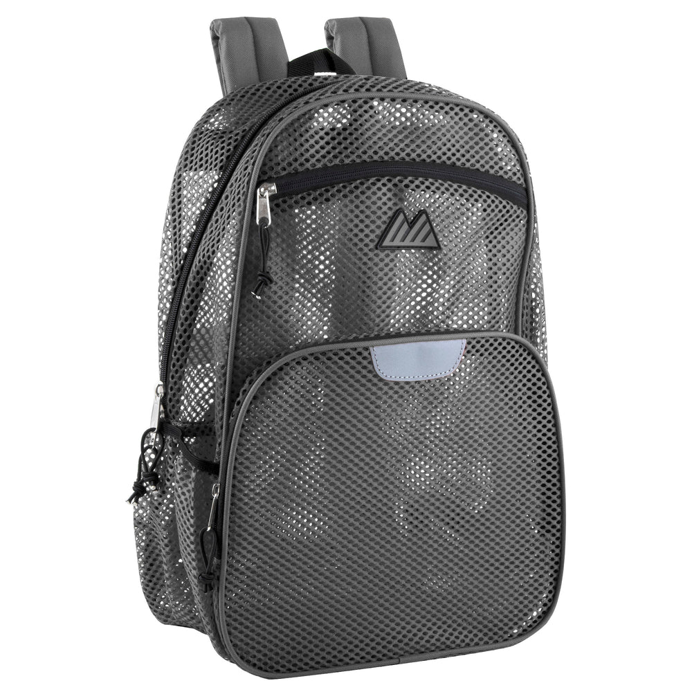 Wholesale Trailmaker 18 Inch Deluxe Mesh Backpacks - Grey - BagsInBulk.com
