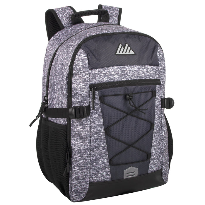 19in laptop backpack 24-pack Bulk 19" Mtn Edge Bungee Cord Backpack with Laptop Section — BagsInBulk.com