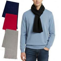 Adult Fleece Scarves 60" x 8" with Fringe - Assorted Colors - BagsInBulk.com